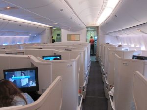 Cathay Pacific Business Class 777 cabin
